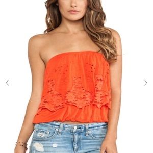 Free people orange top small NWT!!
